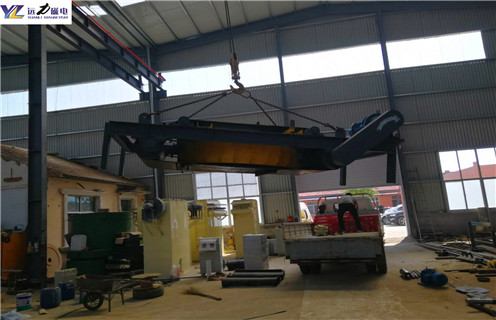 電磁自卸式除鐵器，臨朐電磁自卸式除鐵器公司片_臨朐電磁自卸式除鐵器公司片廠家配件_型號及工作視頻